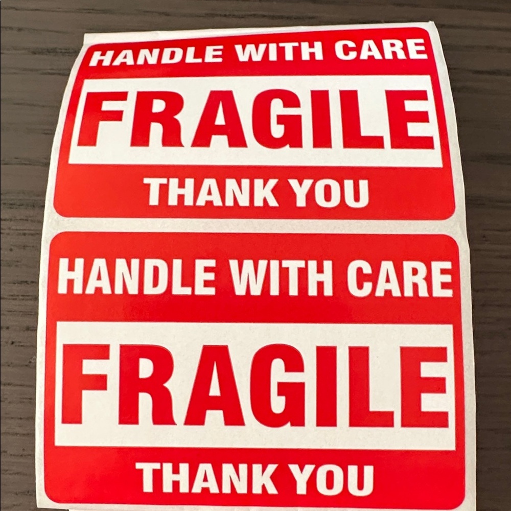 20 count Red Fragile Stickers
